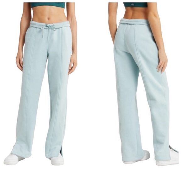 ALO Yoga Pants - ALO YOGA STRAIGHT LEG FRENCH TERRY SWEATPANTS IN CHALK BLUE NWOT